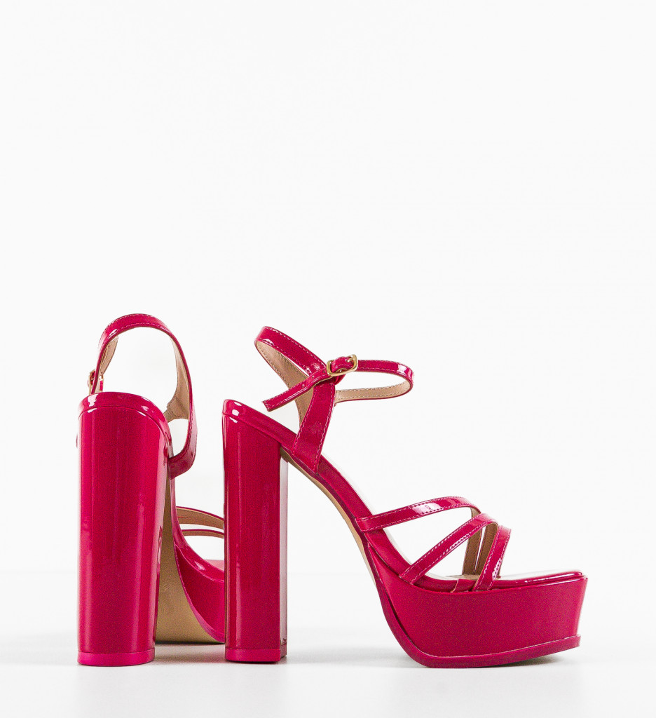 Sandale Toc Moran Fuchsia | Eleganță - imagine 5