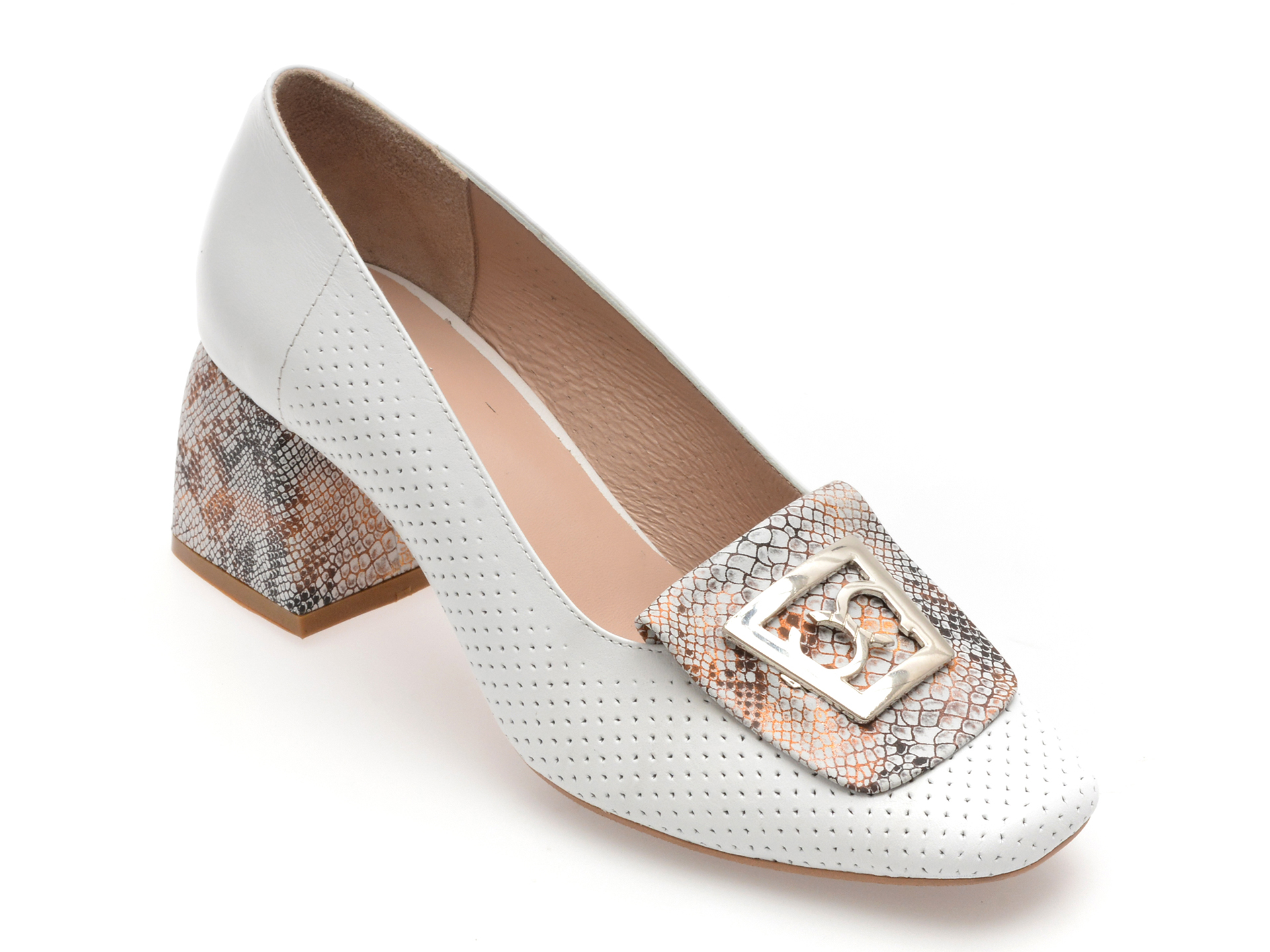 Pantofi FLAVIA PASSINI albi din piele naturală