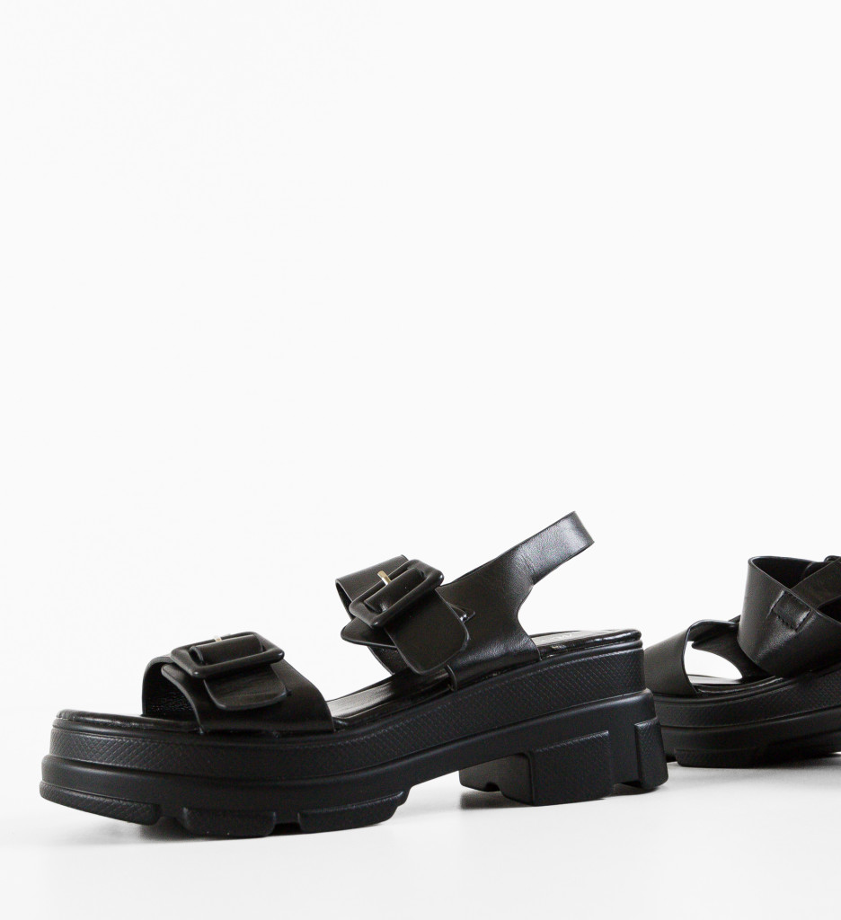 Sandale Dama Robute Negre | Eleganță și Confort - imagine 5