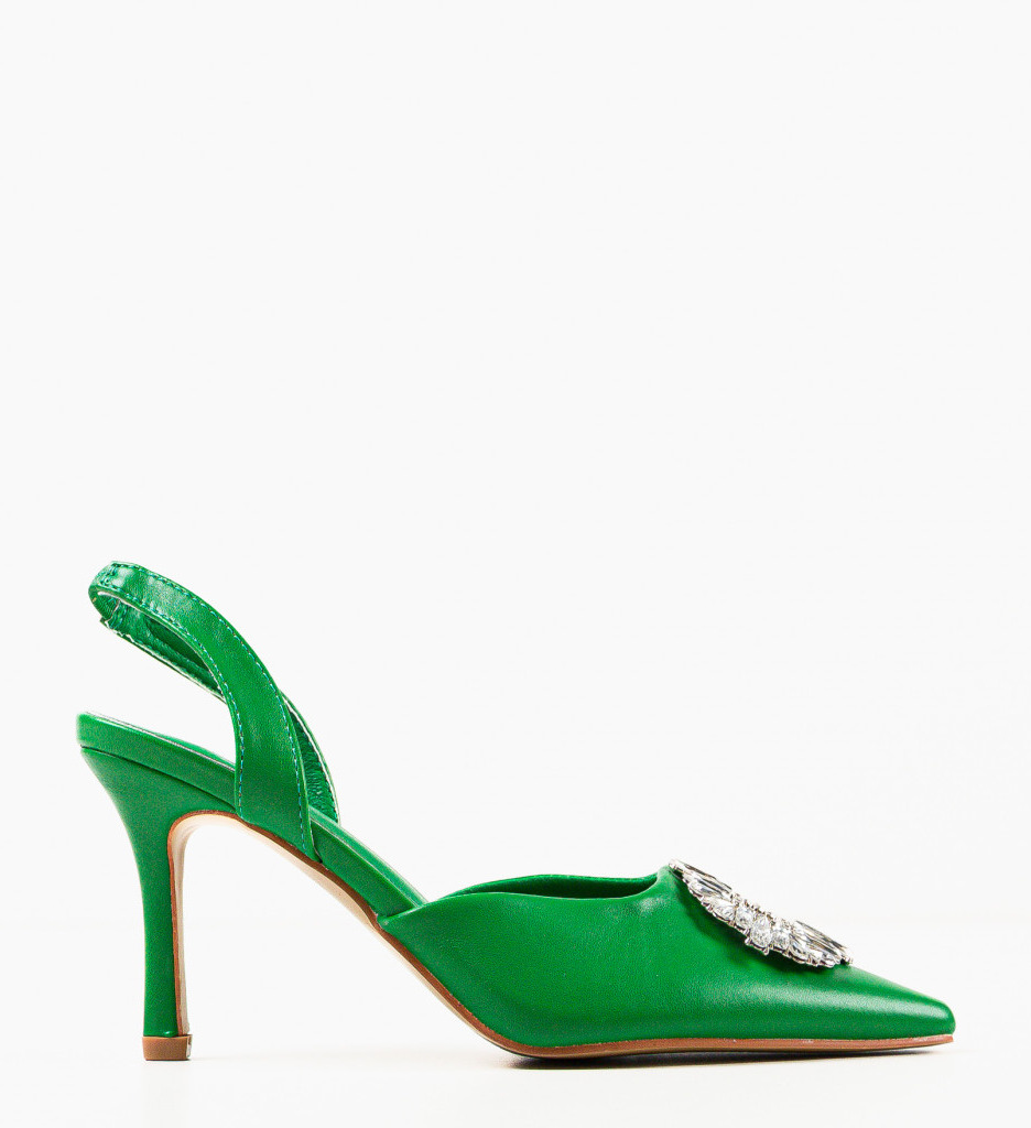 Pantofi dama Bill Verzi cu Toc Eleganți - imagine 6
