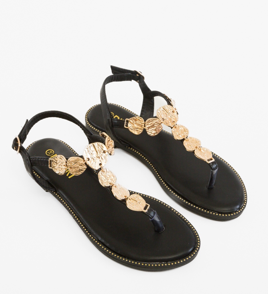 Sandale dama Rami Negre Elegante - imagine 4