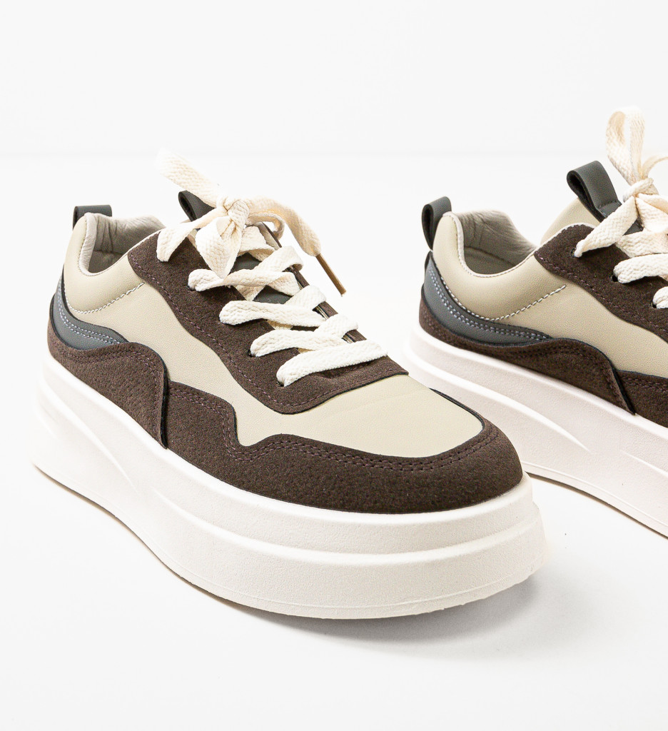 Sneakers Dama Oradela Khaki | Confort și Stil - imagine 8