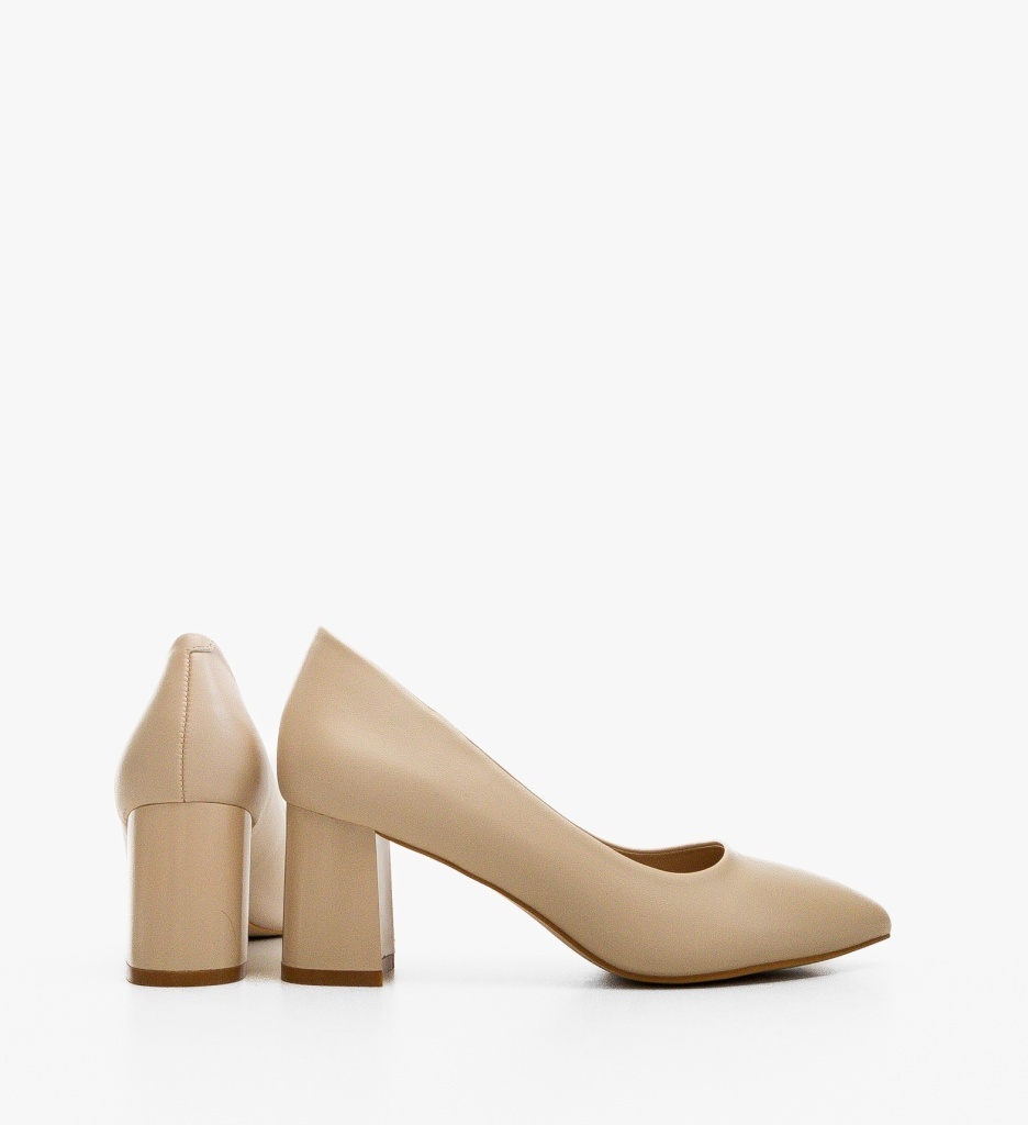 Pantofi Phili Bej Eleganți cu Toc - Confort și Stil - imagine 3