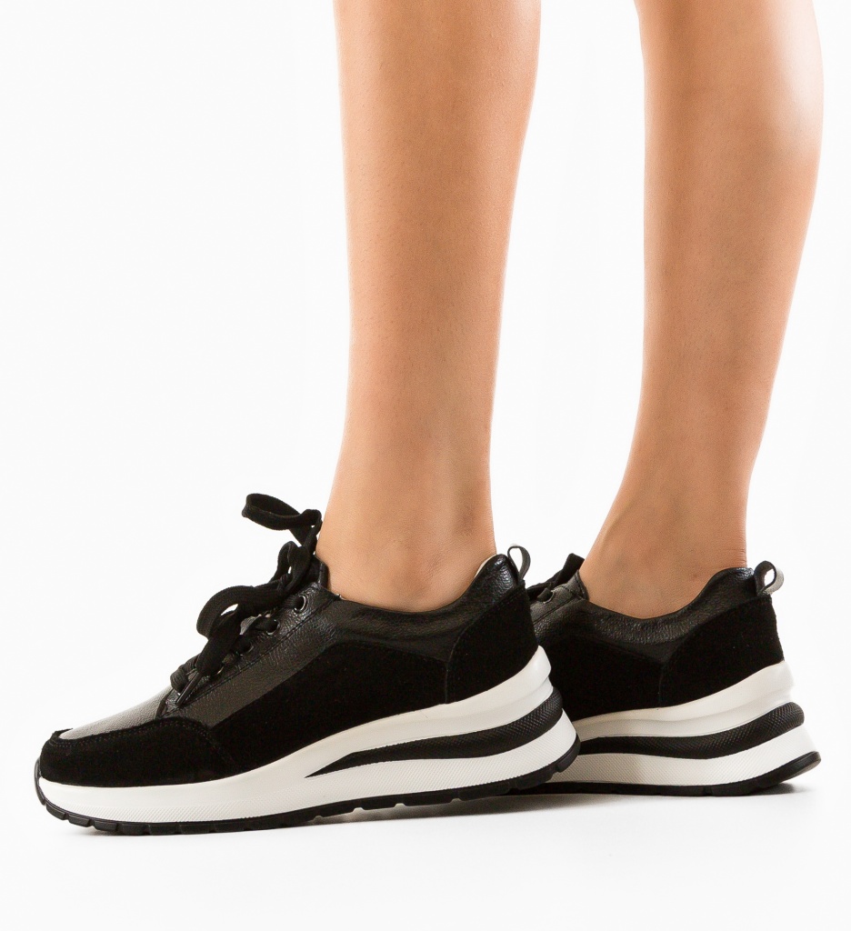 Sneakers Likolas Negri Dama - Confort și Stil - imagine 2