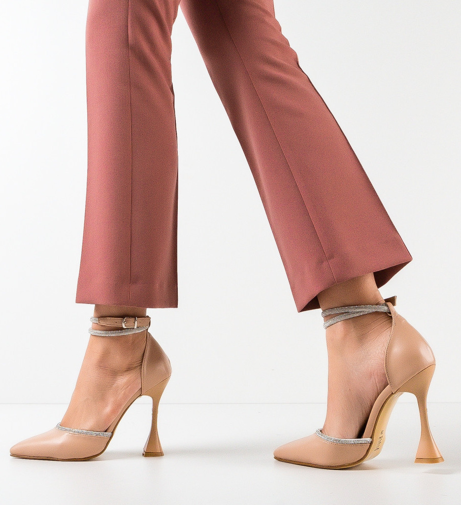 Pantofi Dama Bark Nude - Eleganță Modernă - imagine 4