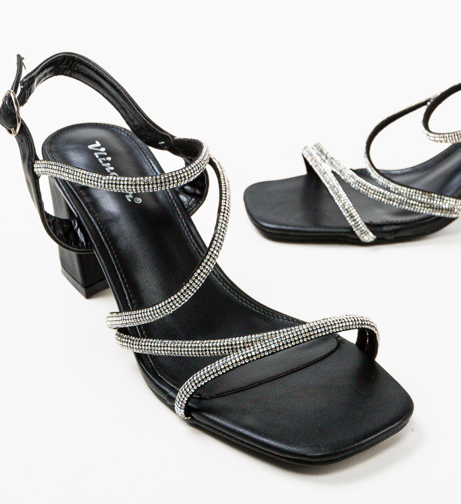 Sandale cu Toc Fiachra Negre - Eleganță Maximă - imagine 8