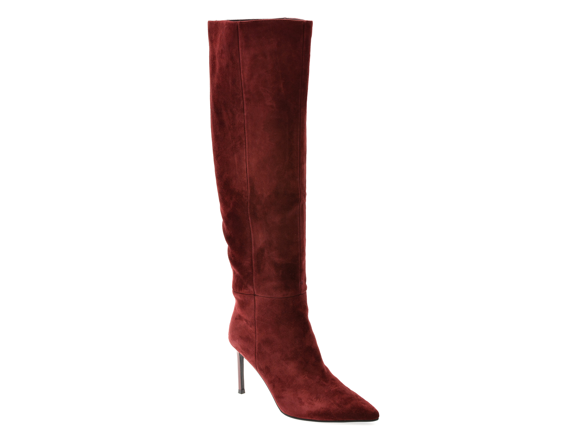 Cizme EPICA piele intoarsă visinii | Eleganță maximă