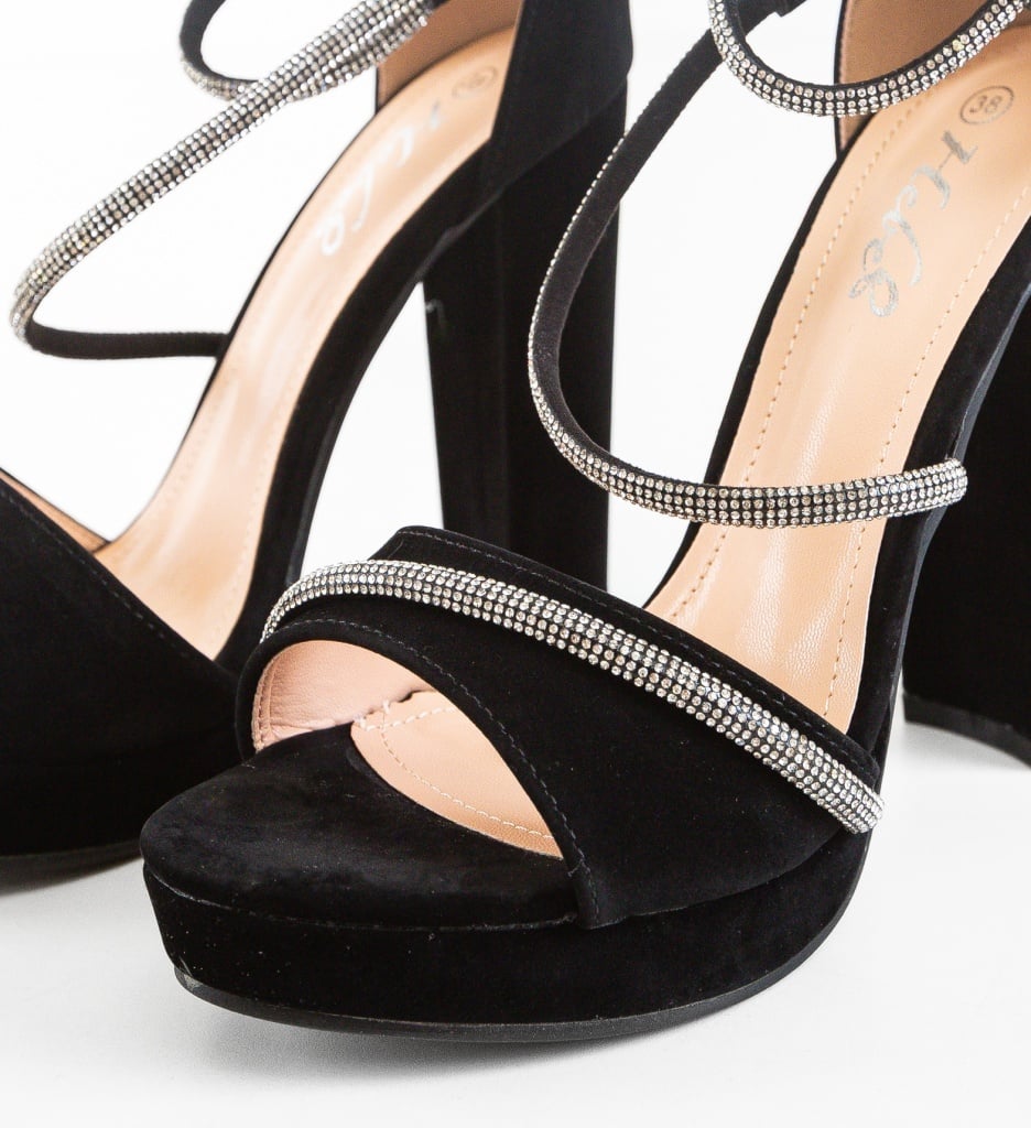 Sandale cu Toc Palre Negre - Eleganță și Stil - imagine 5