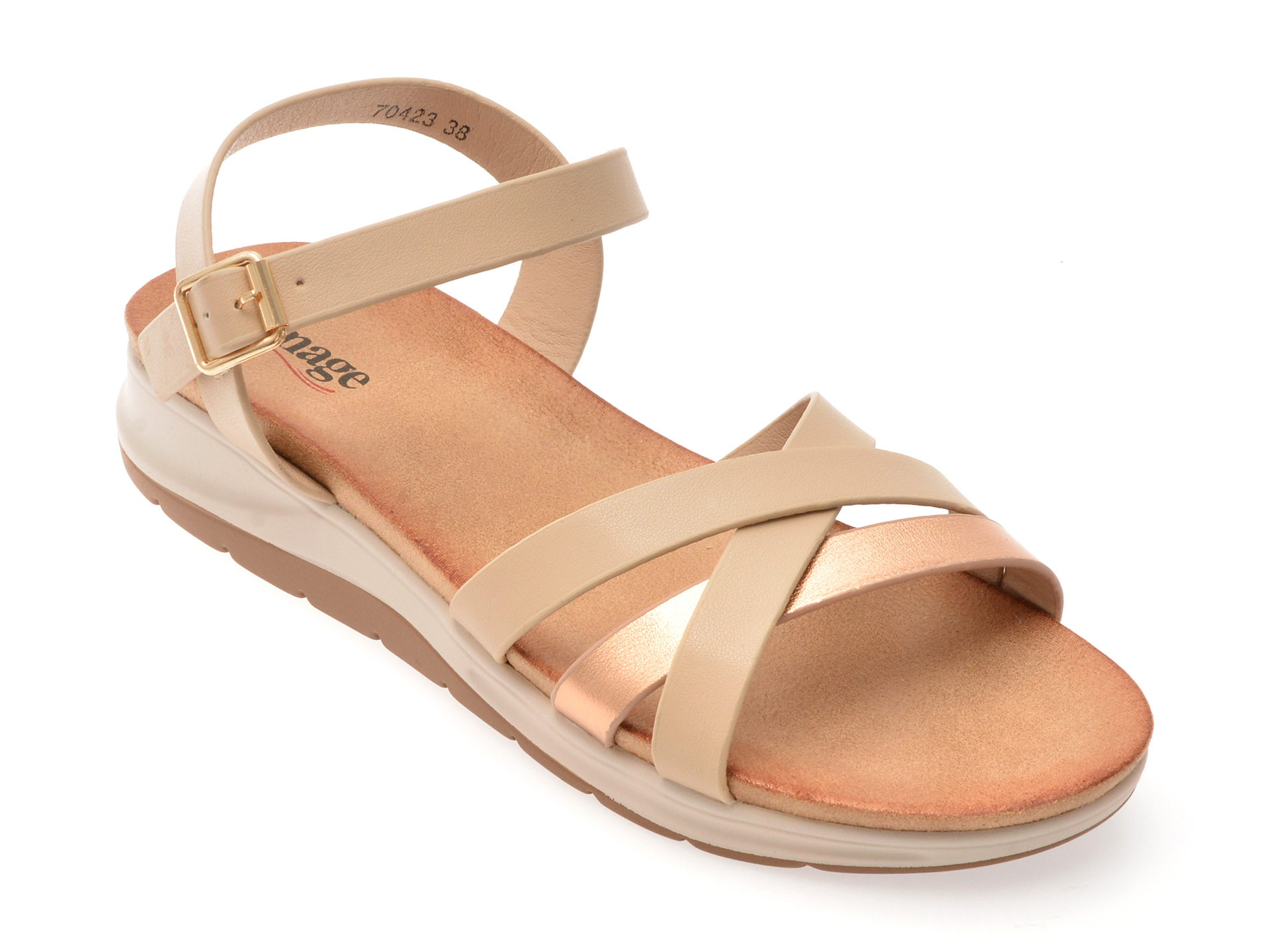 Sandale Image Nude din Piele Naturală - Eleganță