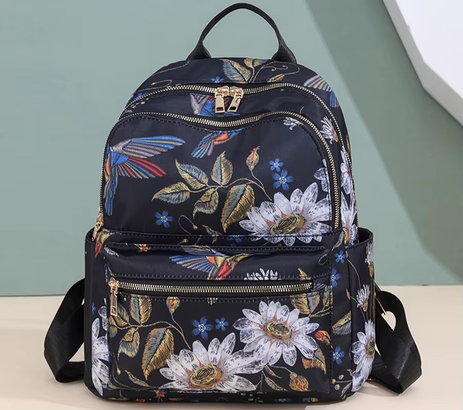 Rucsac dama Picadili Alondra GT3765, flori, impermeabil - imagine 3