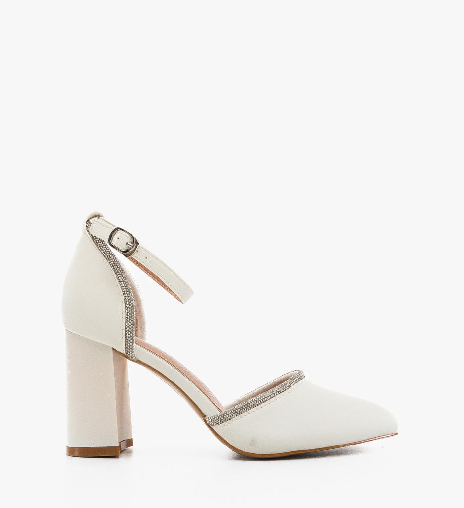 Pantofi Jaden Albi cu Toc - Eleganță și Stil - imagine 4