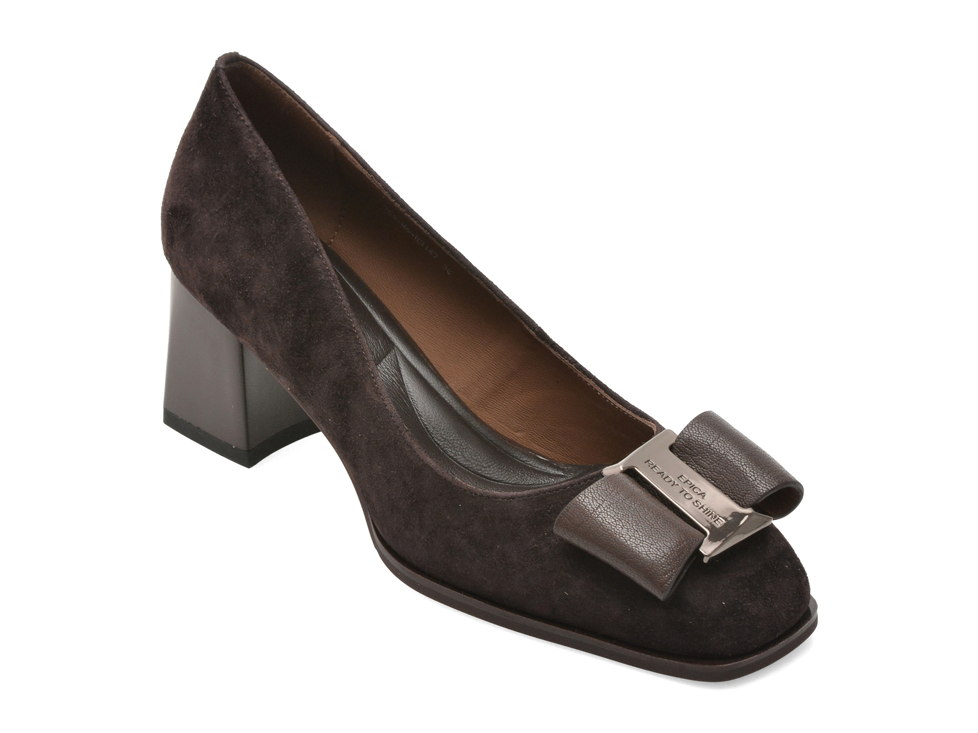 Pantofi Epica maro piele întoarsă Eleganți