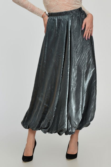 Fusta gogosar gri Shopika | Elegantă metalizată