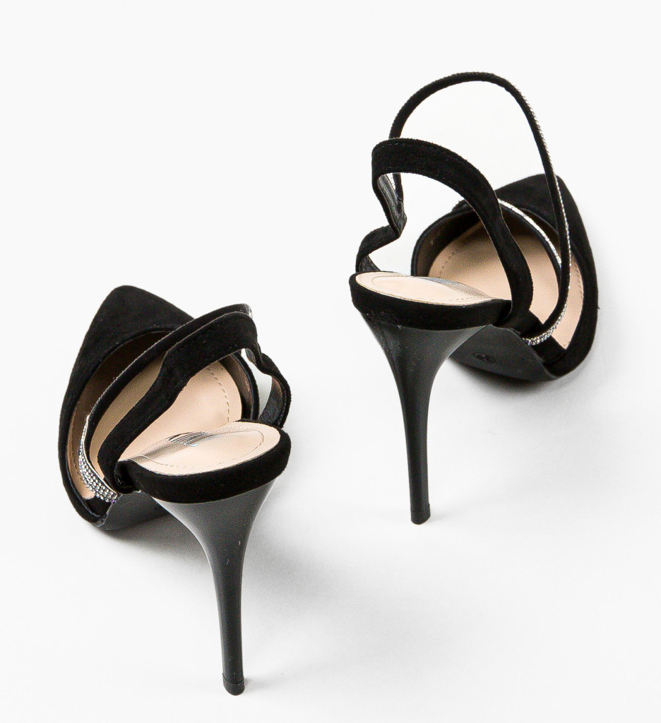Pantofi cu toc Tuay negri eleganți - imagine 7