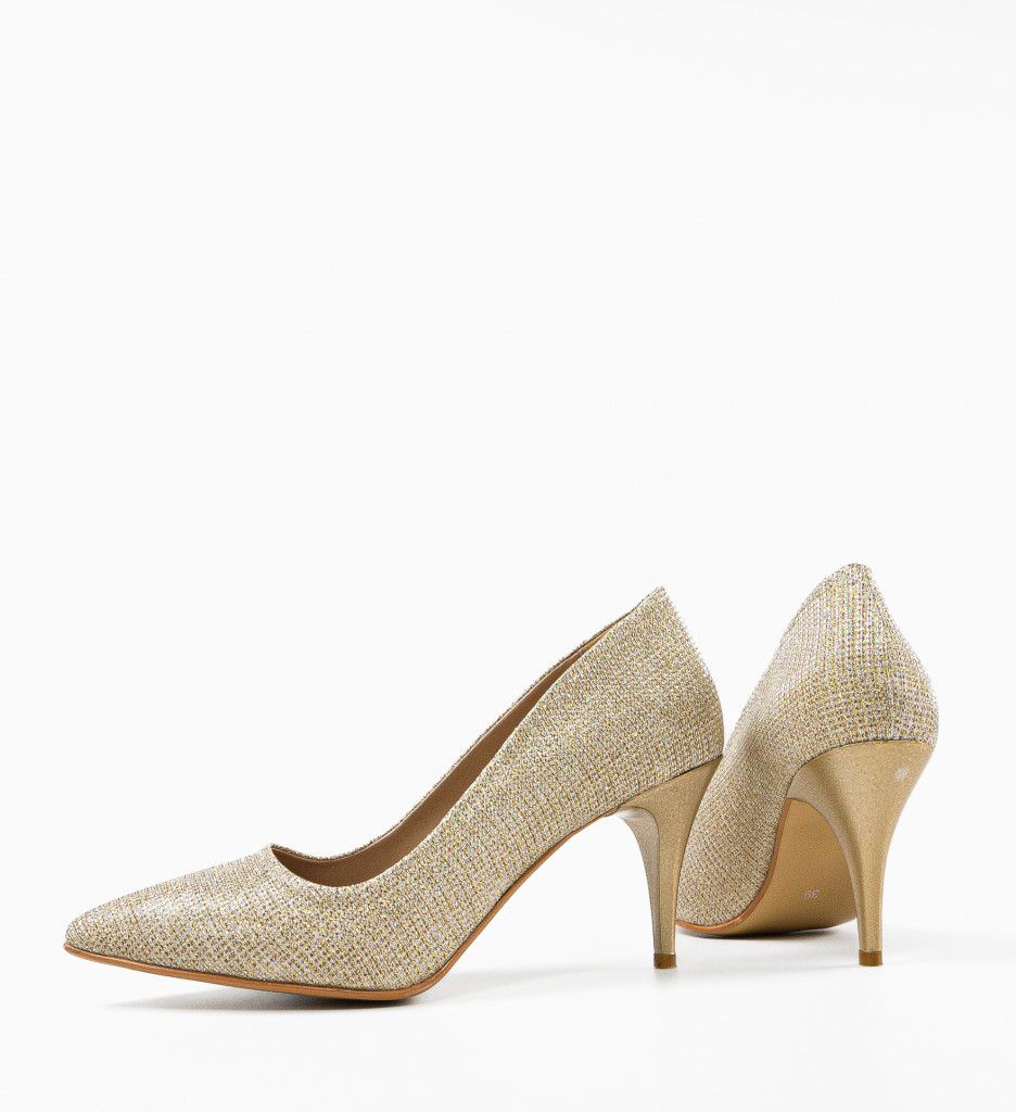 Pantofi Toc Jensy Aurii 2 - Eleganță Aurie - imagine 7