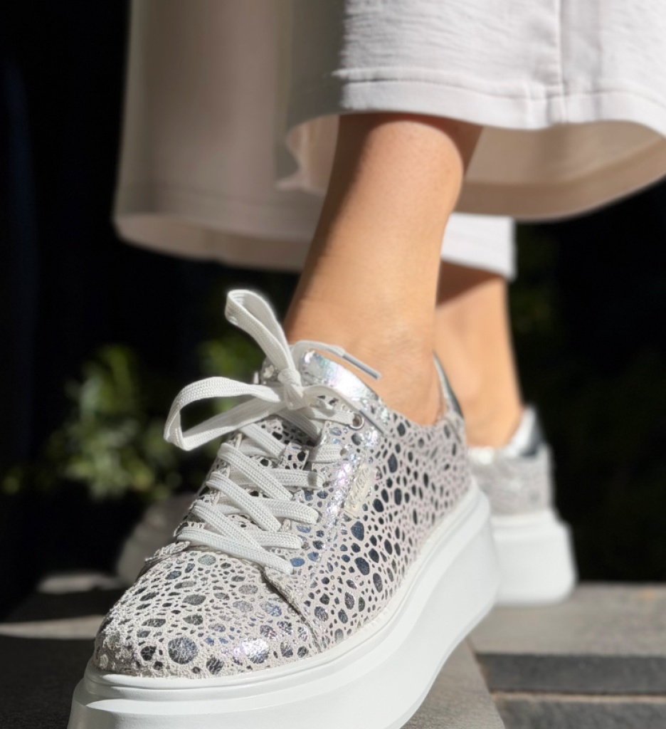 Pantofi Casual Ganey Argintii - Eleganță și Stil - imagine 4