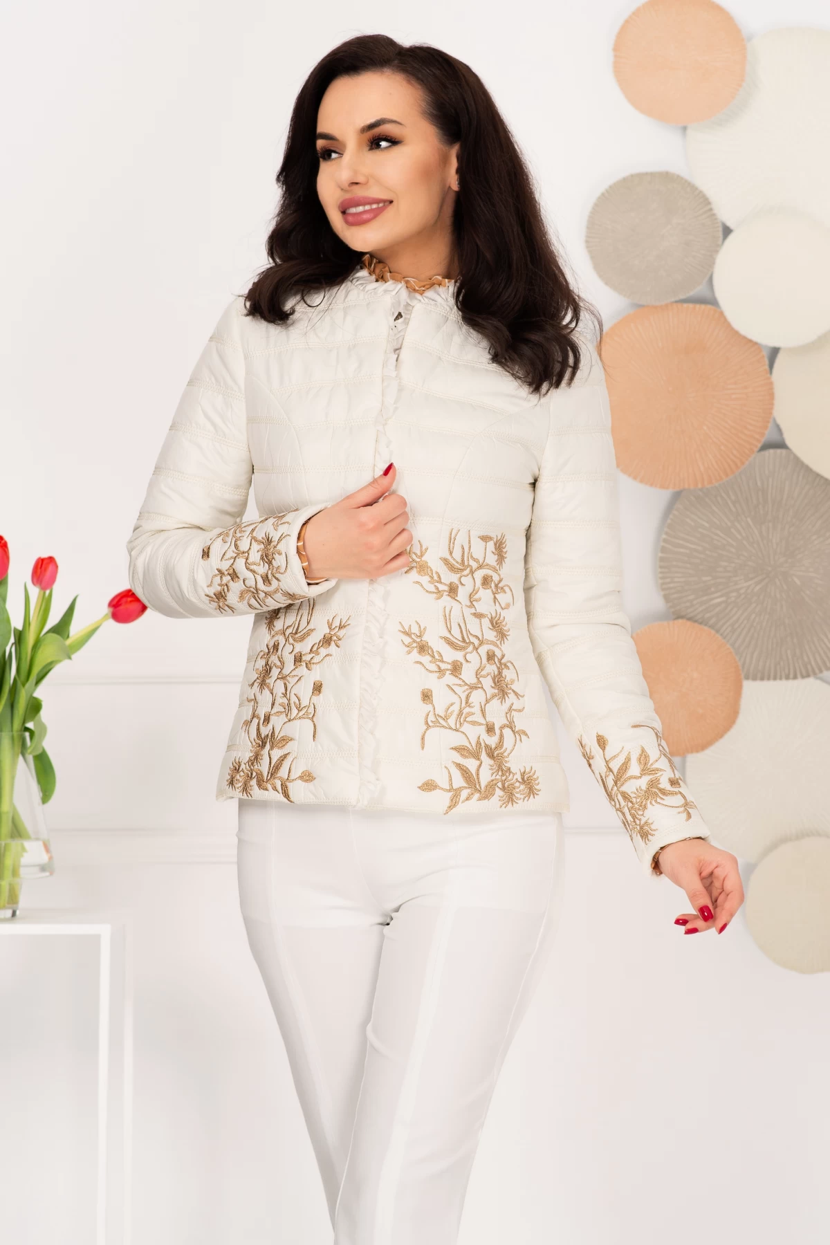 Jacheta Effect Eleganta Ivoire Broderie Aurie