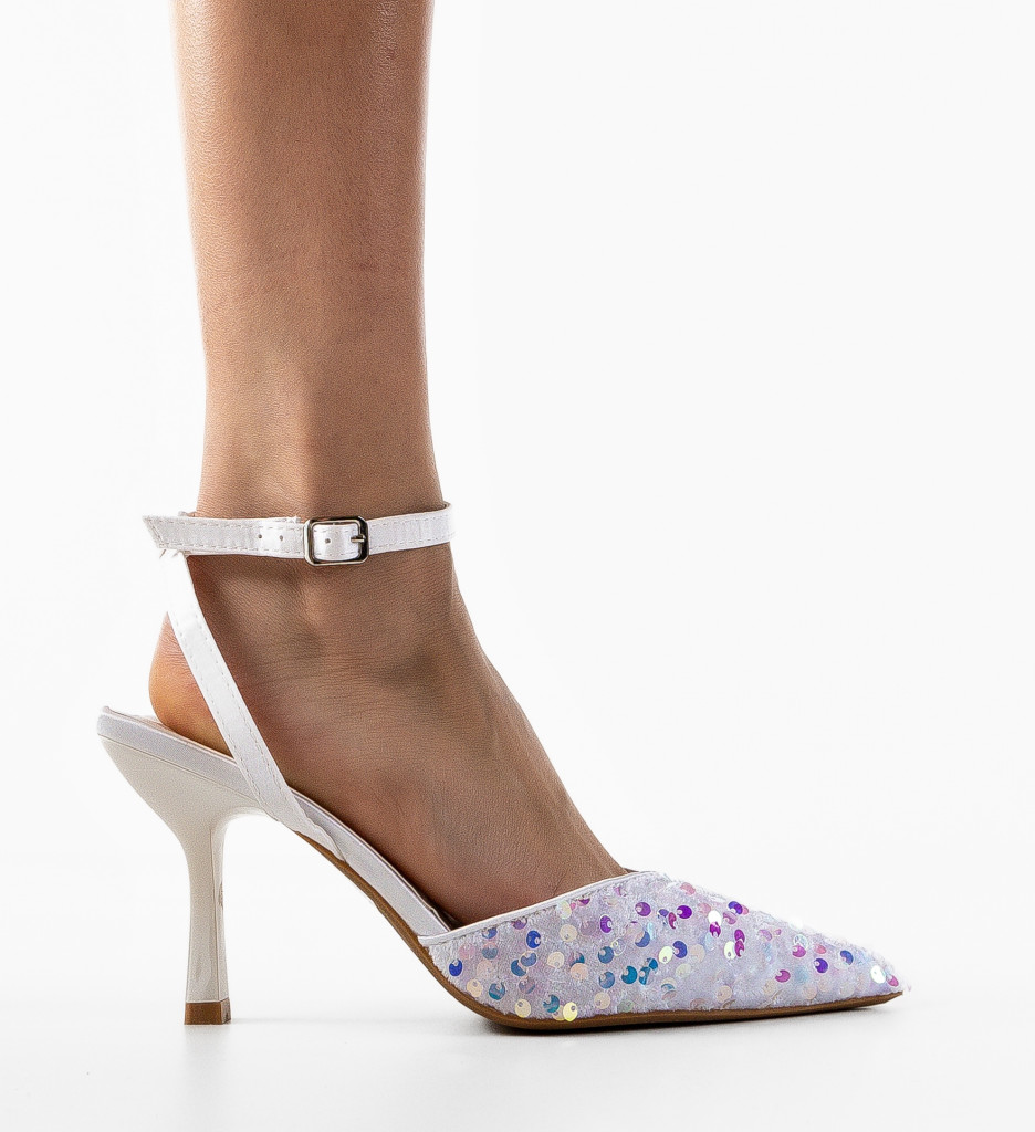 Pantofi cu Toc Santia Albi | Eleganță Asigurată - imagine 5
