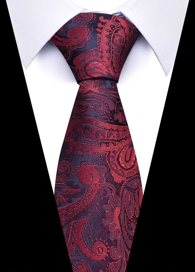 Cravată Picadili Negru/Roșu, Eleganță Florală
