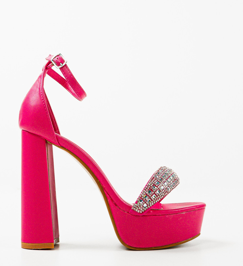 Sandale Toc Christel Fuchsia | Eleganță Vibrantă - imagine 4