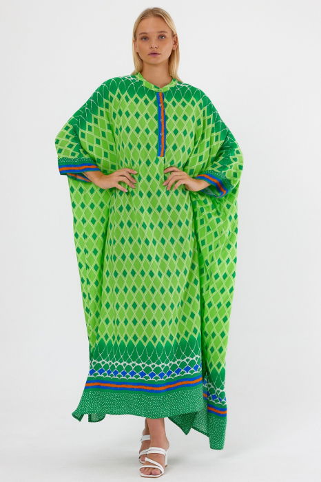 Vale Woman Rochie Verde Oversize cu Imprimeu Geometric