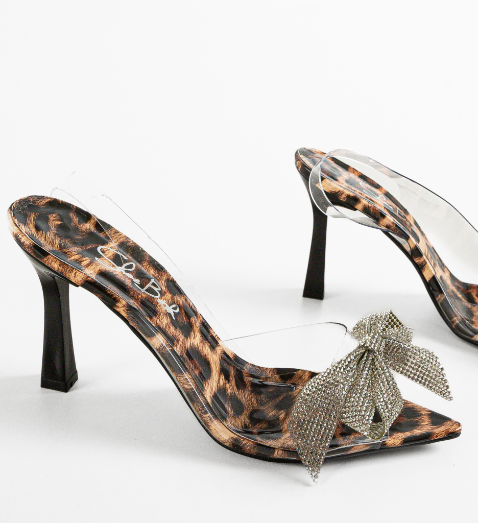 Sandale Dama Janle Print cu Toc Elegante - imagine 6