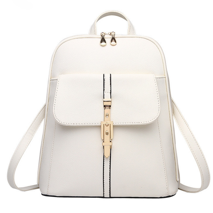 Rucsac dama Geneva GT118 alb, bretele reglabile, 33x28x13 cm