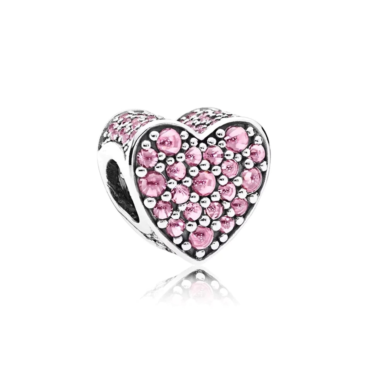 Charm Argint 925 Inima Roz cu Zirconiu, Amanda JW1172
