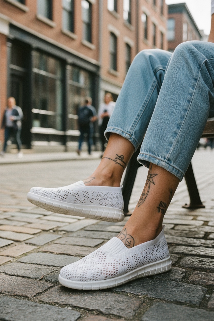 Espadrile Dama Albe Confortabile - imagine 2