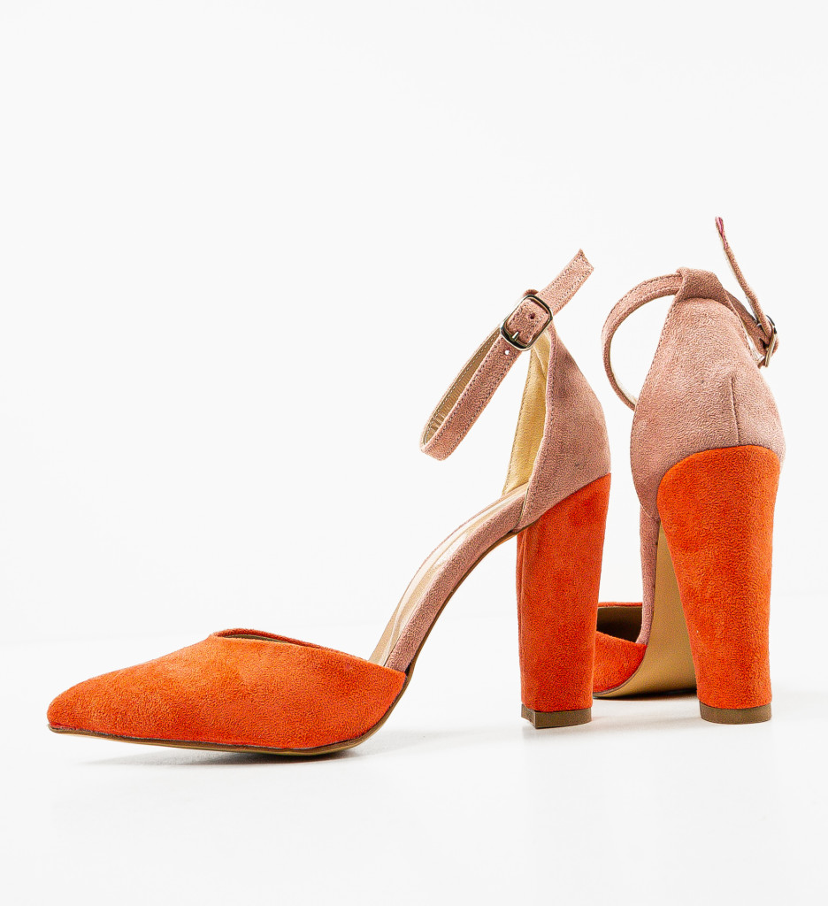 Pantofi dama Gizmo Portocalii - Toc elegant - imagine 10