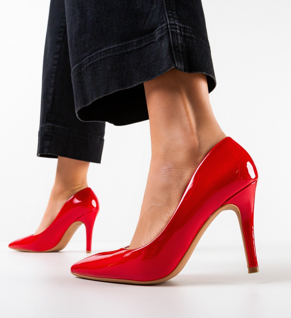 Pantofi Rosii cu Toc Amanda | Stil si Eleganta