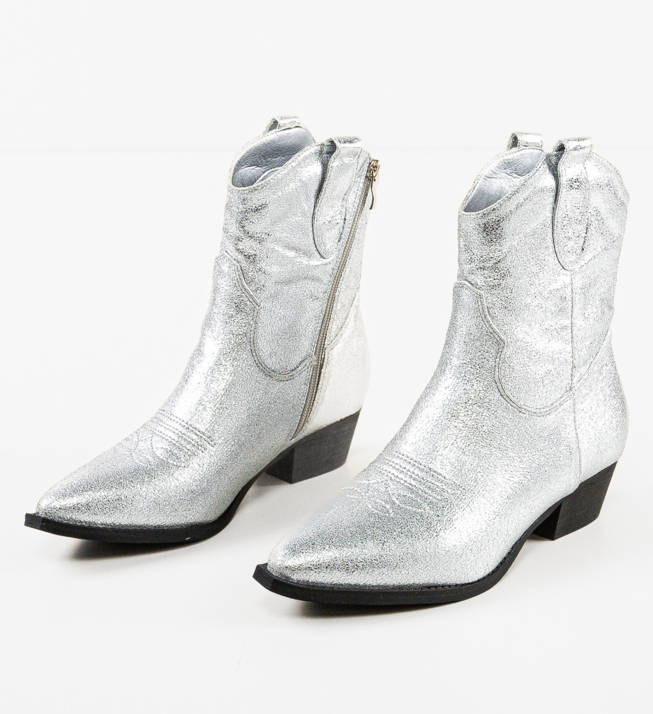 Botine Dama Lexz Argintii | Elegante - imagine 5