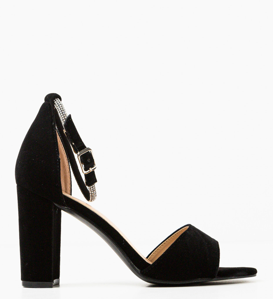 Sandale Dama Kinu Negre Elegante cu Toc - imagine 6