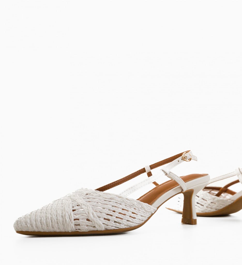 Pantofi cu toc Alexandrit Albi - Eleganță și Stil - imagine 10