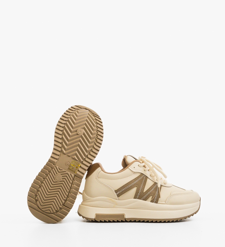 Sneakers Dama Zuhra Bej - Confort & Stil - imagine 4