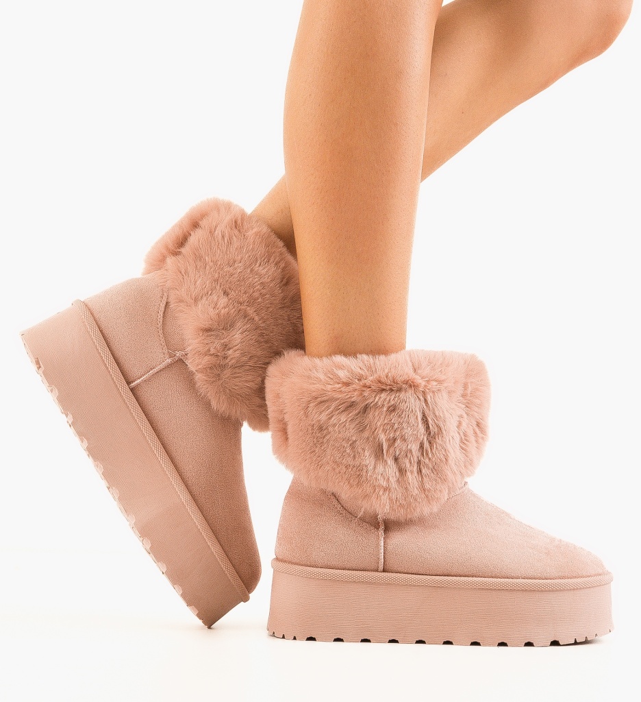 Cizme Tip UGG Roz Puccina - Confort Termic - imagine 2