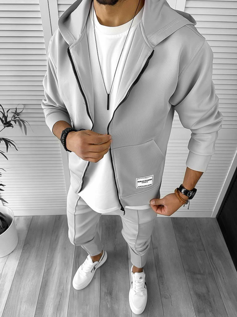 Hanorac Barbati Slim Fit Gri Deschis | Stil Modern