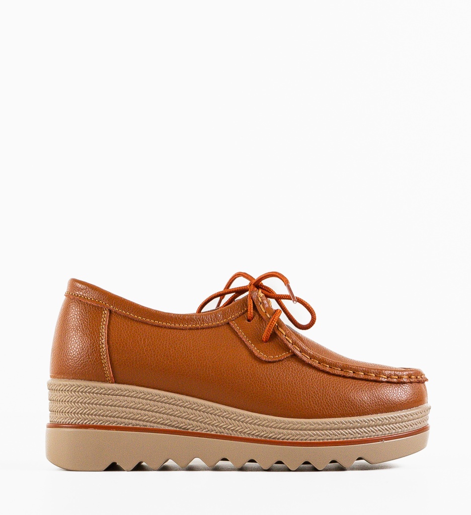Pantofi Casual Dama Sag Camel - Confort Stilat - imagine 4