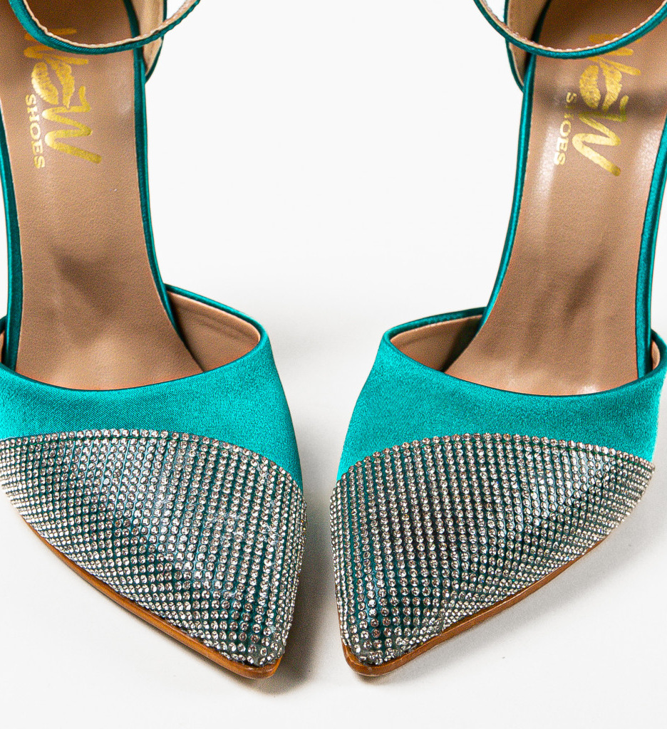 Pantofi Katar Verzi cu Toc Eleganți - imagine 3