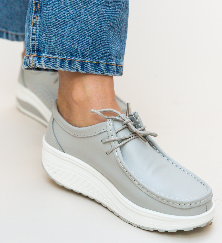 Pantofi Casual Roly Gri | Confort & Stil - imagine 3
