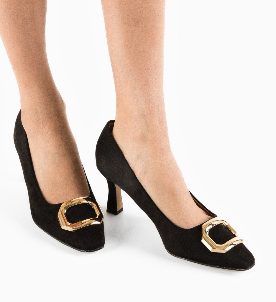 Pantofi Lesedi Negri Eleganți cu Toc
