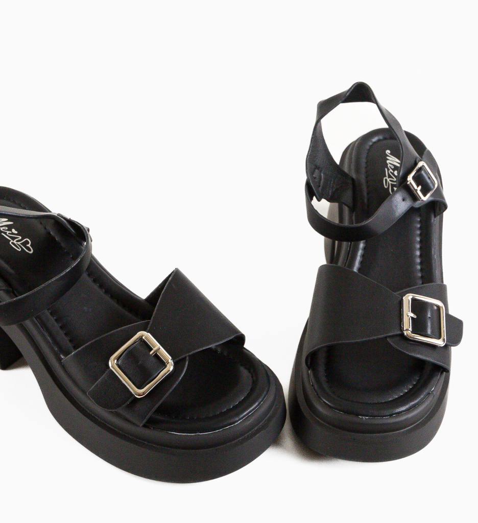 Sandale cu toc Tripoli Negre | Eleganță Asigurată - imagine 6