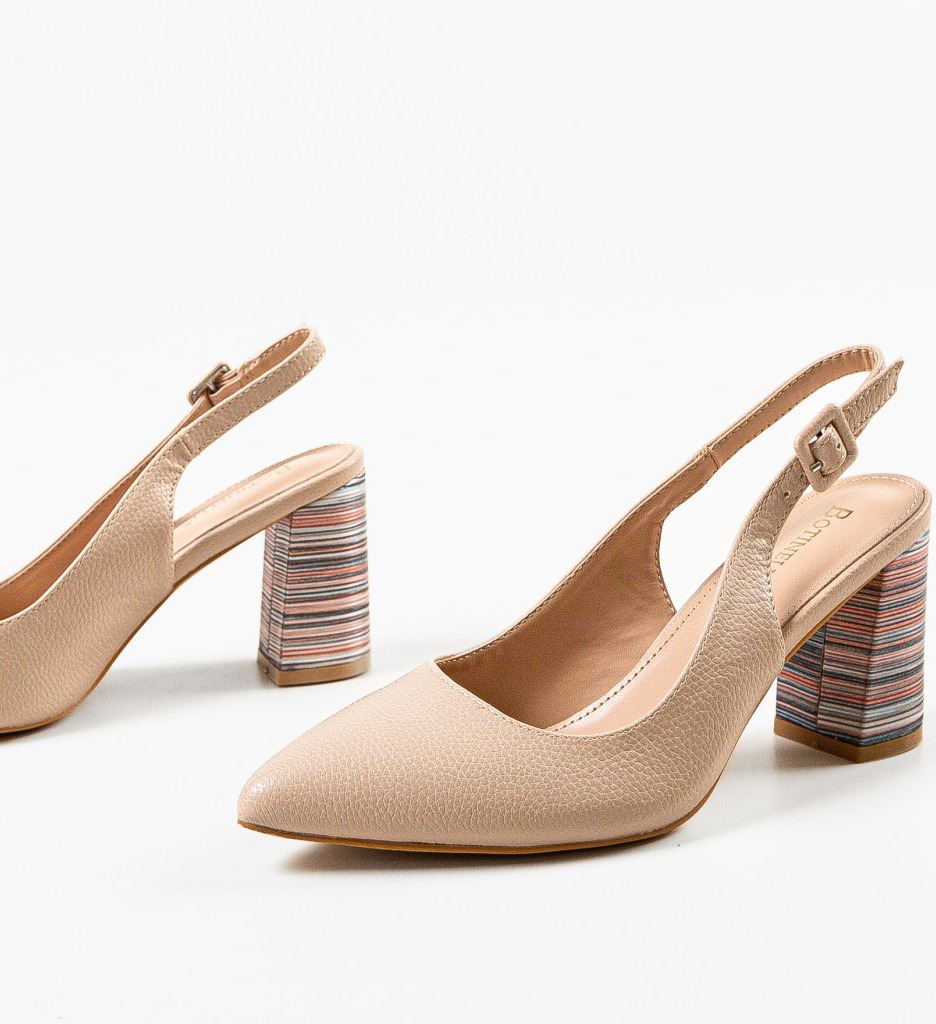 Soka Bej | Pantofi cu Toc Eleganți - imagine 5