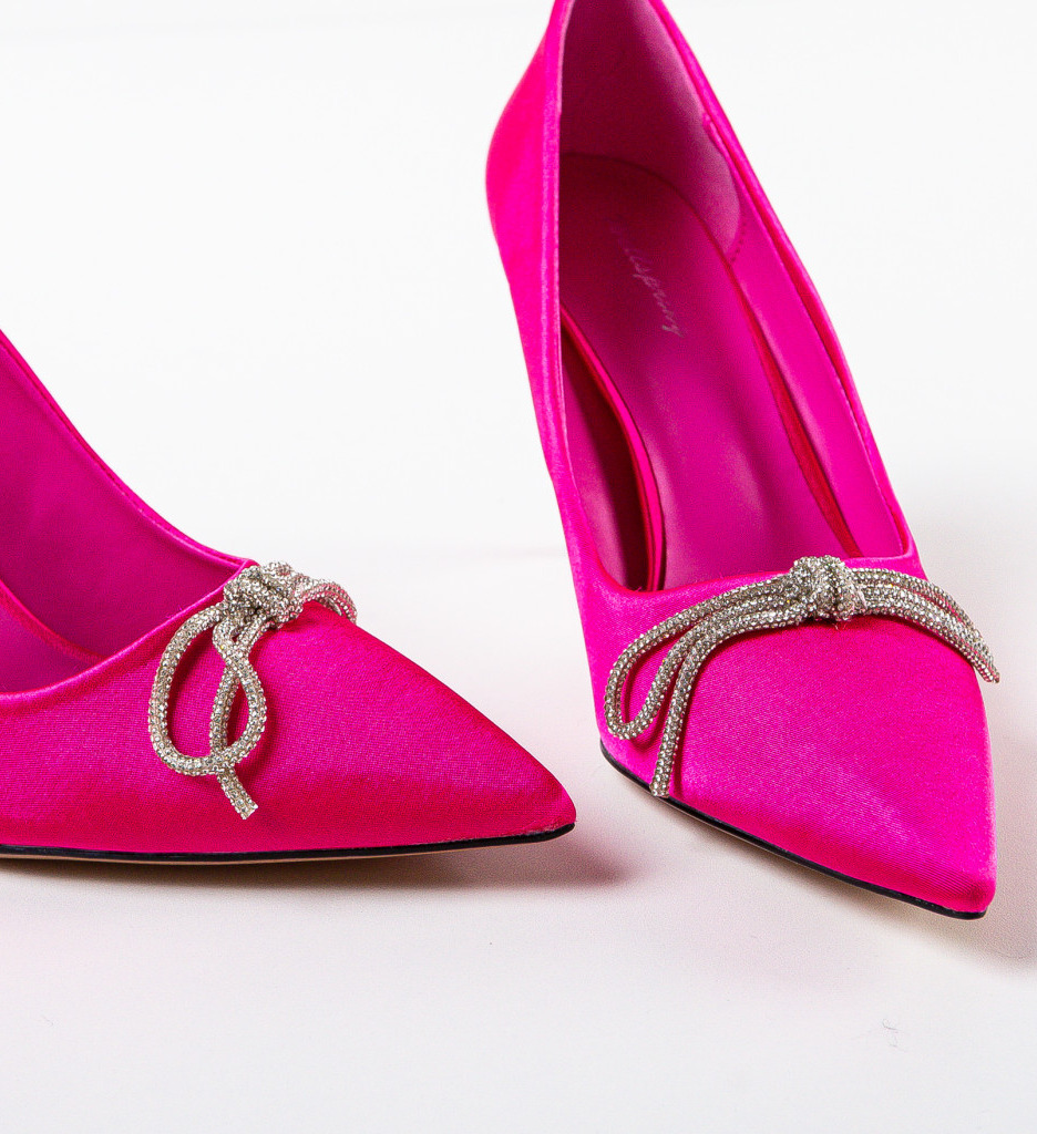 Pantofi Dama Fuchsia cu Toc Eleganți - imagine 6