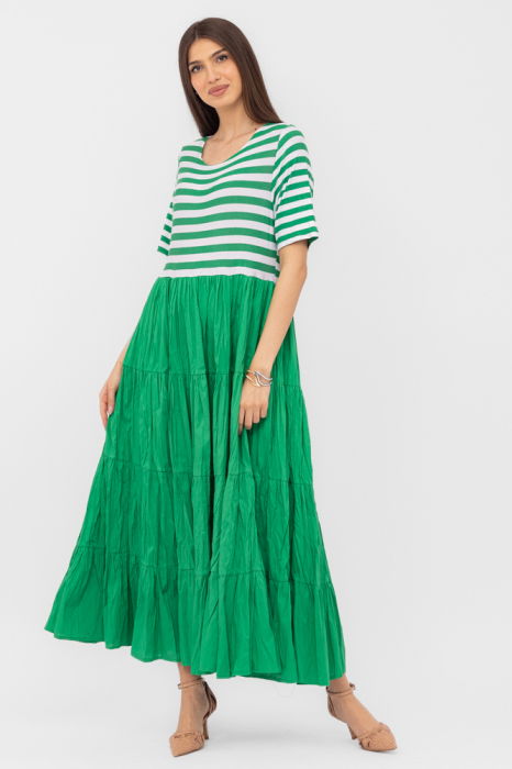 Rochie Verde Volane Shopika | Elegantă