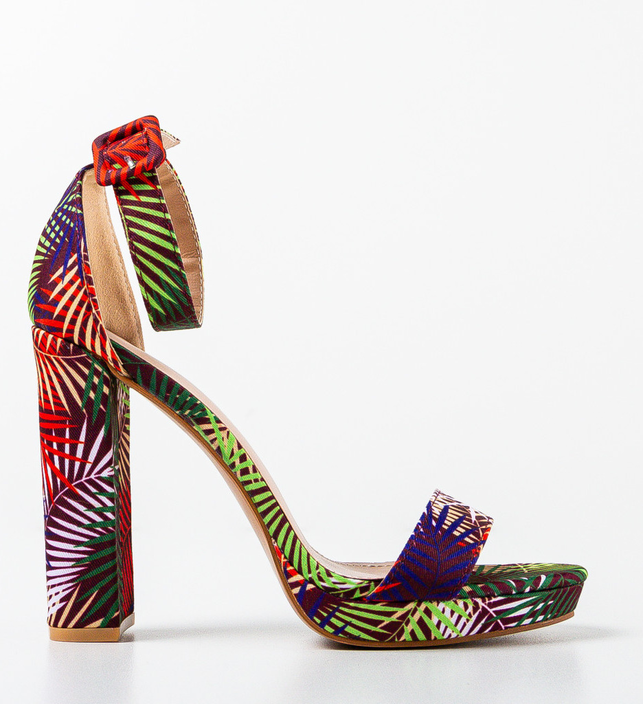Sandale Roman Verzi cu Toc Elegante - imagine 5