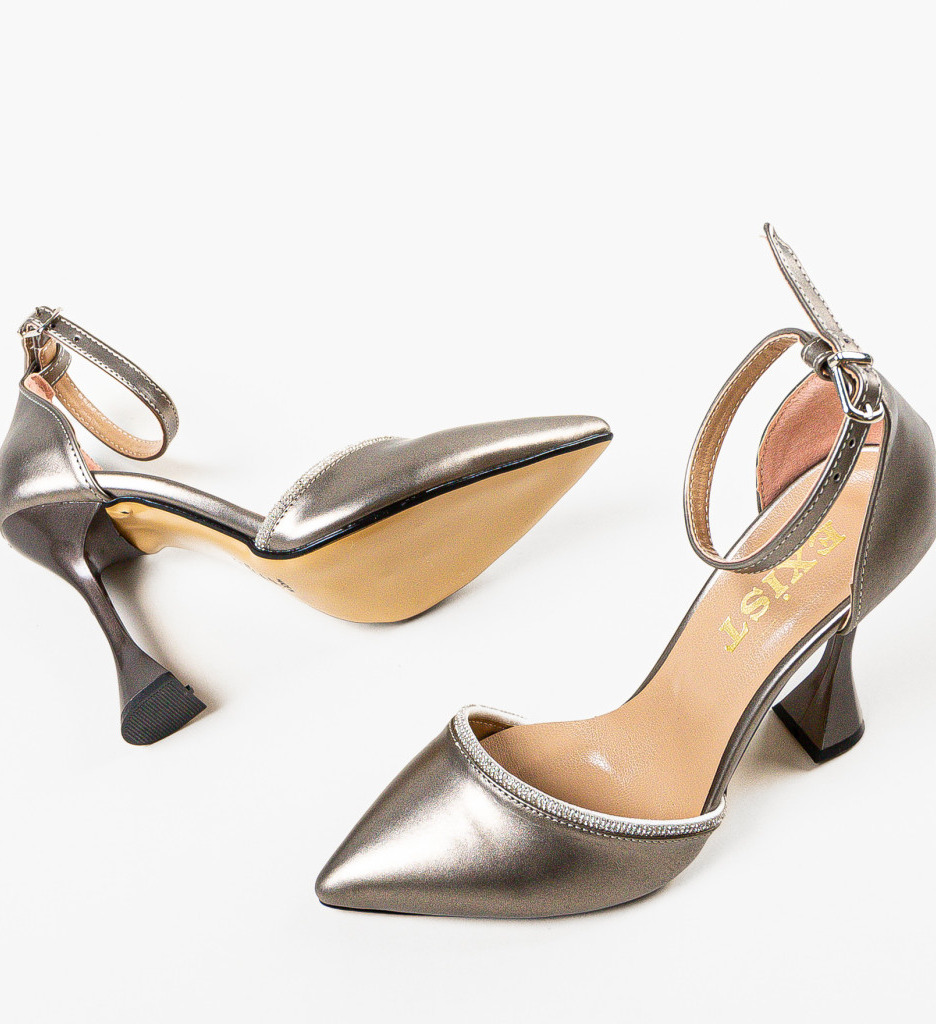 Pantofi cu Toc Farmeco Gri - Eleganță Asigurată - imagine 7