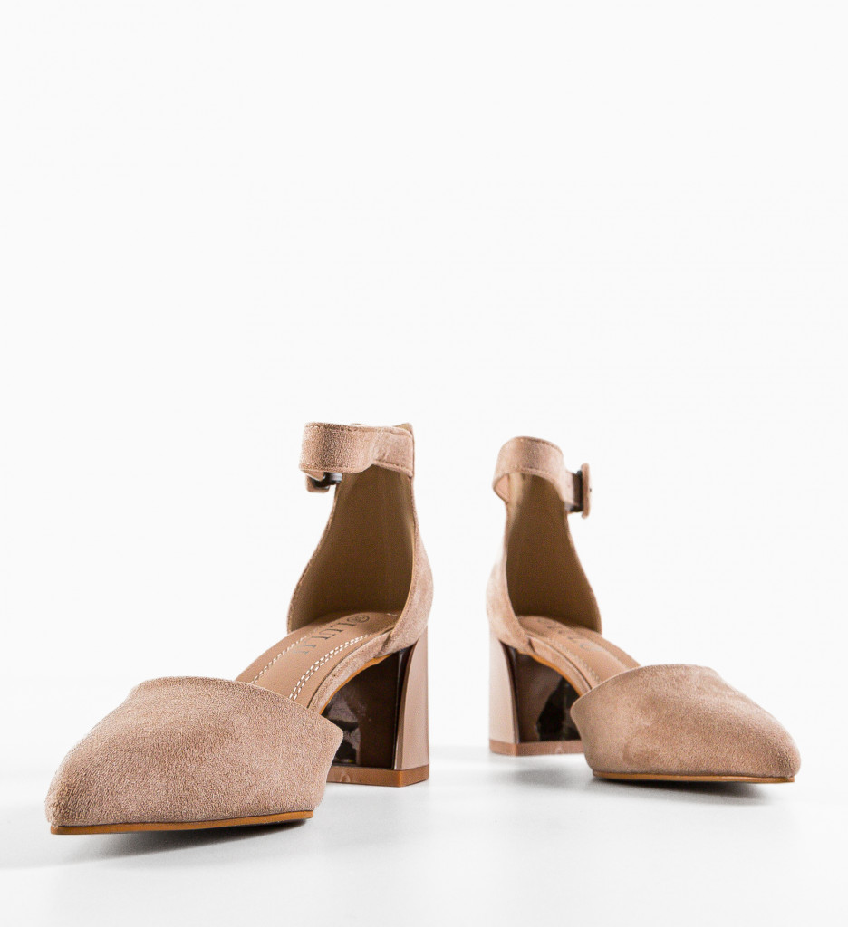 Pantofi dama Gora Bej cu toc elegant - imagine 9