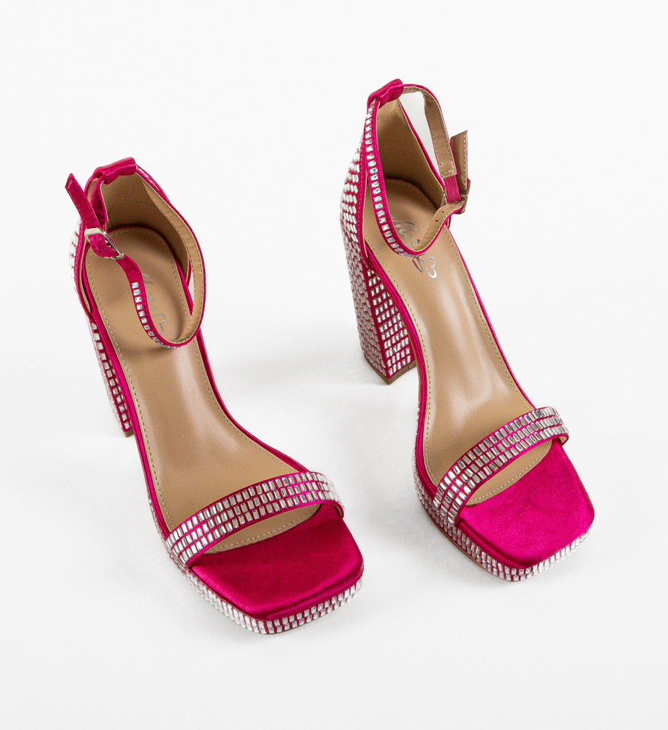 Sandale Breda Fuchsia cu Toc Elegante - imagine 5