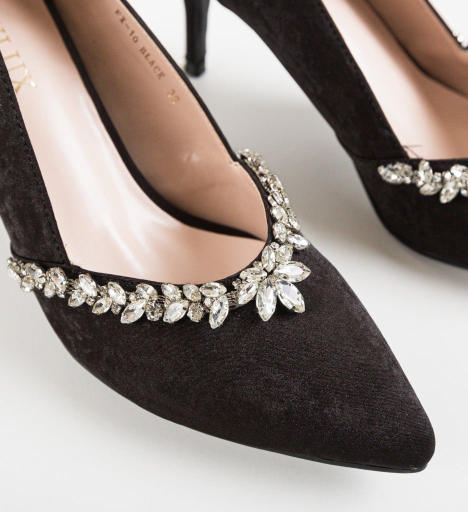 Pantofi Dama Caiden Negri Eleganți cu Toc - imagine 9